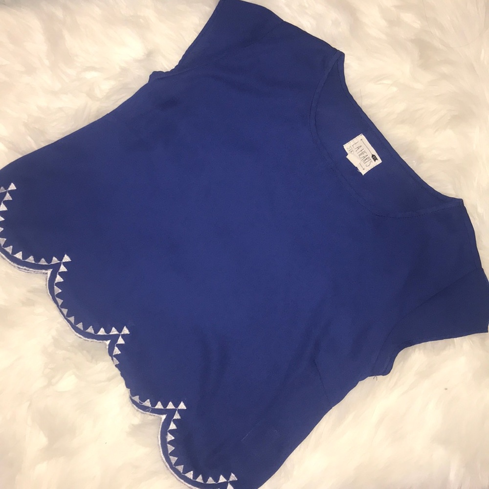 Blue Embroidery Blouse